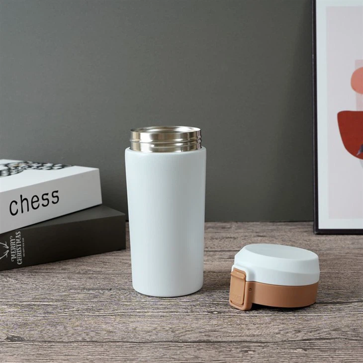Coffee Cup Thermos 380ml Stainless Steel Cup With Leak Proof Lid